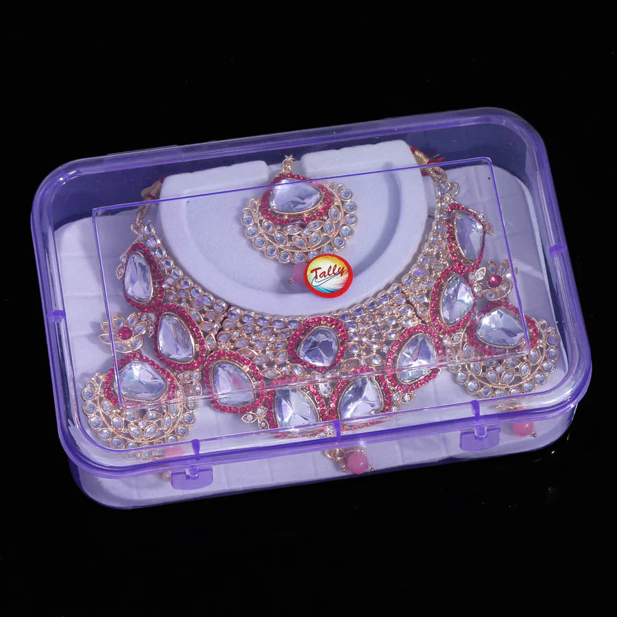 Pink Color Choker Kundan Necklace Set DWH093