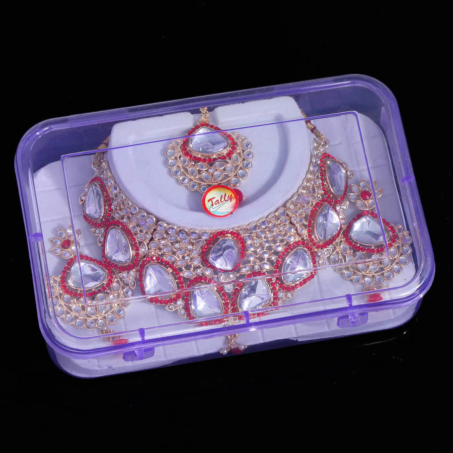 Red Color Choker Kundan Necklace Set DWH094